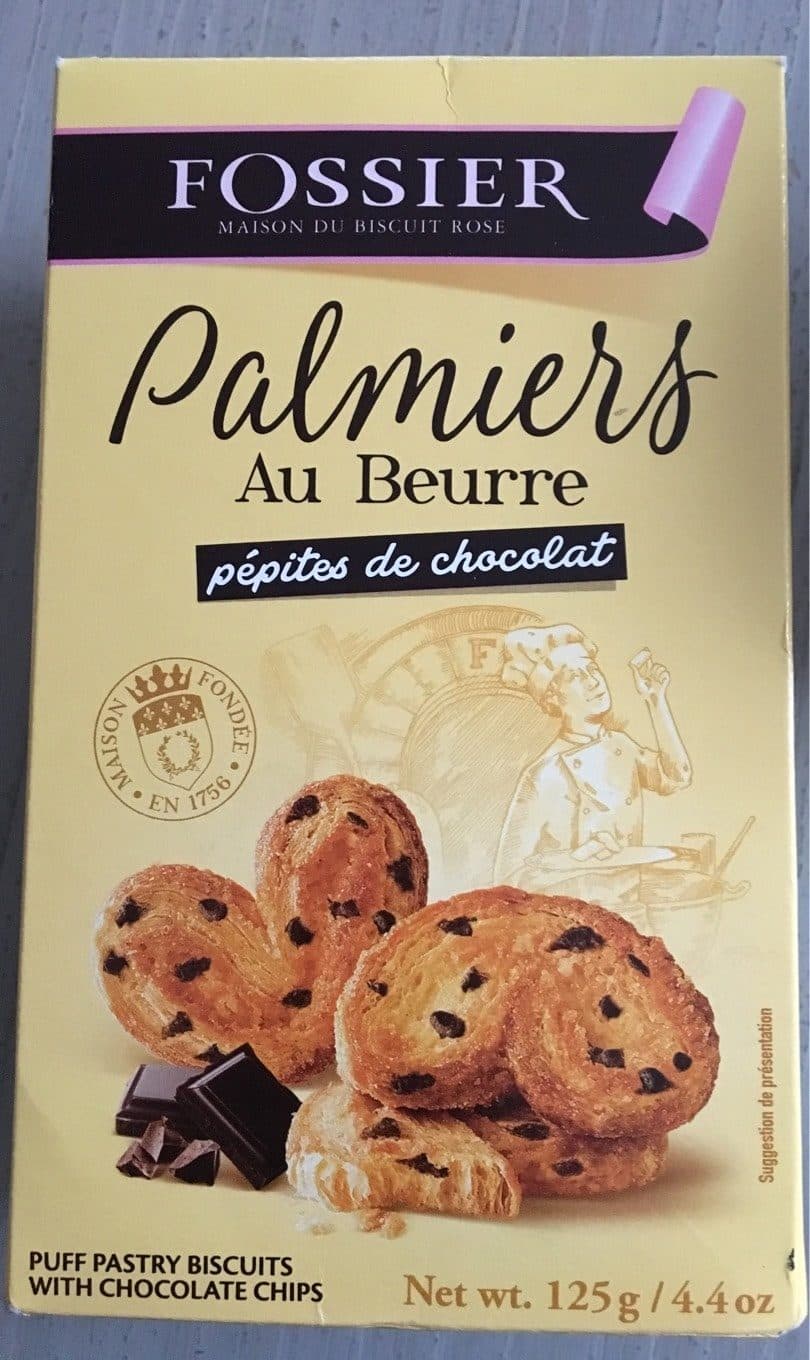 Biscuiterie de l abbaye Palmier au Beurre avec Pépites de Chocolat packshot