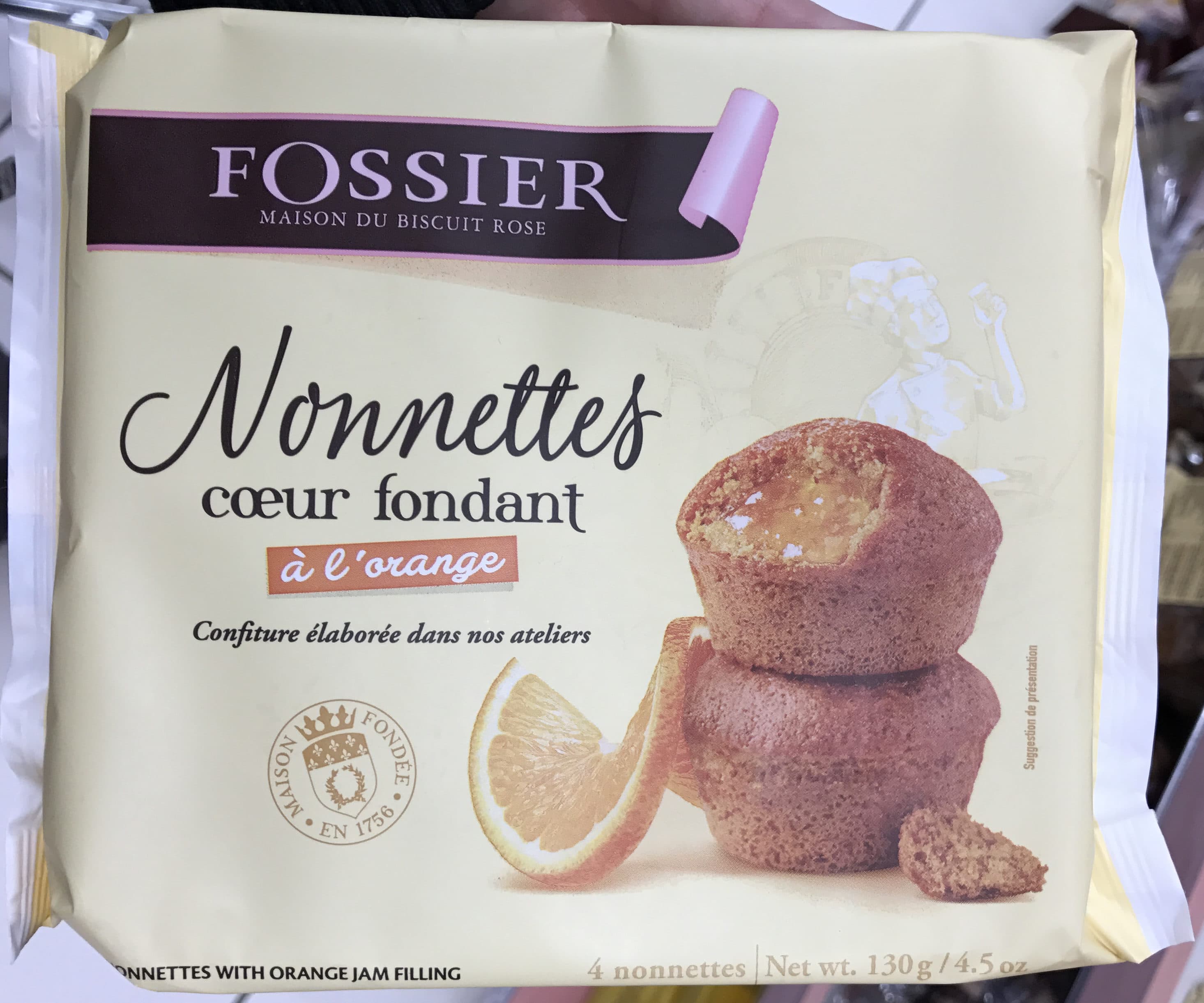 Fossier Nonnettes coeur fondant à l'orange packshot