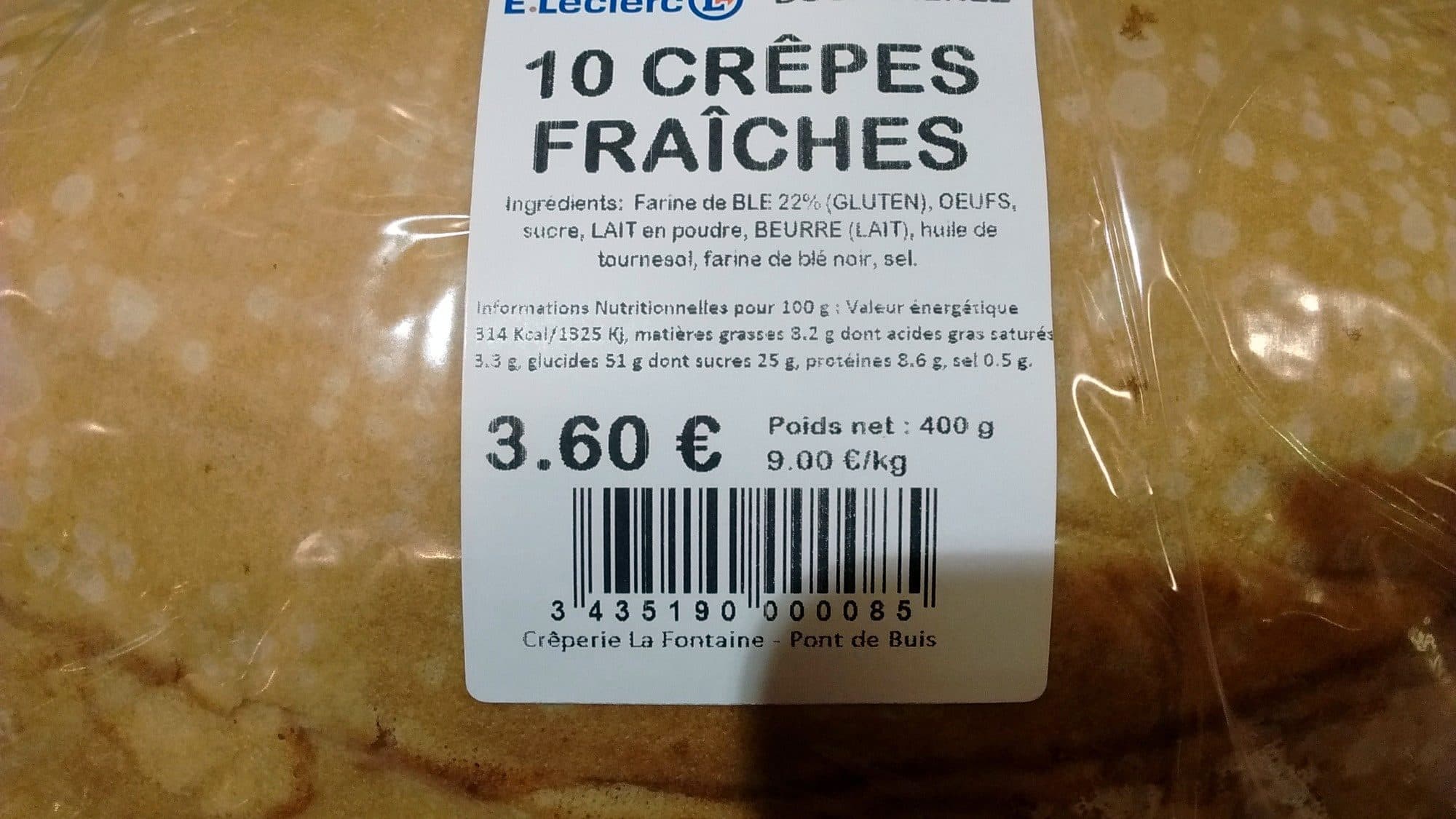 Crêperie La Fontaine 10 Crêpes Fraîches packshot