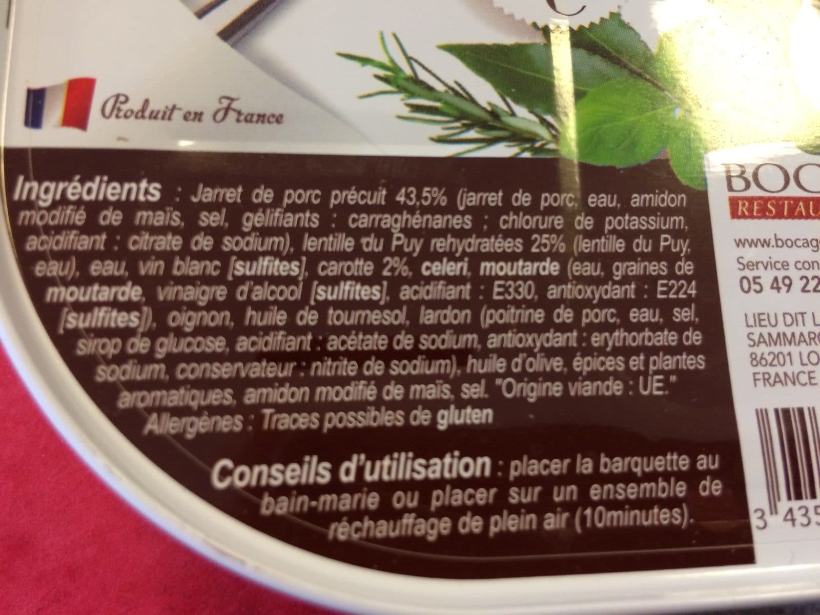 Open Food Facts Petit sale lentilles du puy packshot