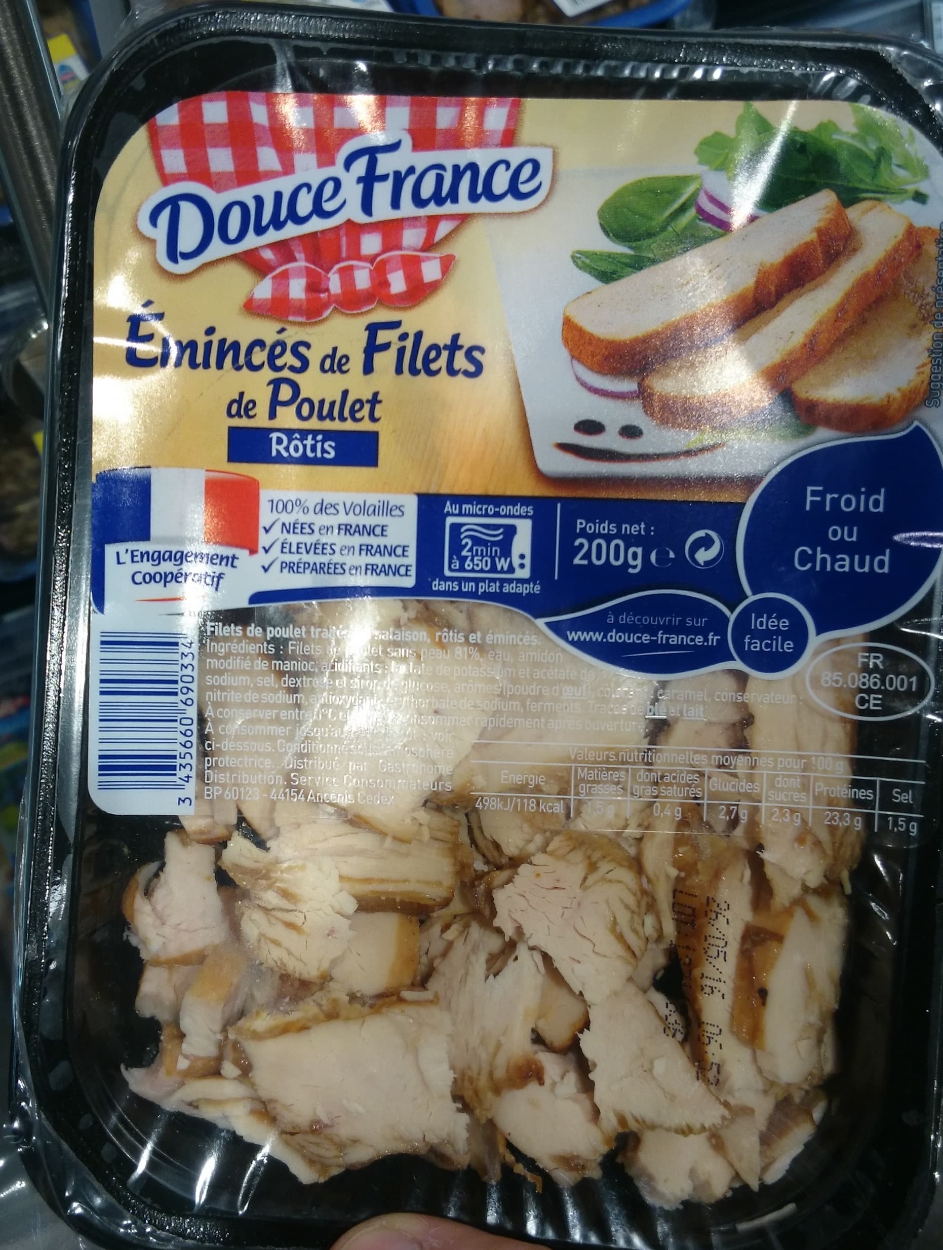 Douce France Émincés de Filets de Poulet Rôtis packshot