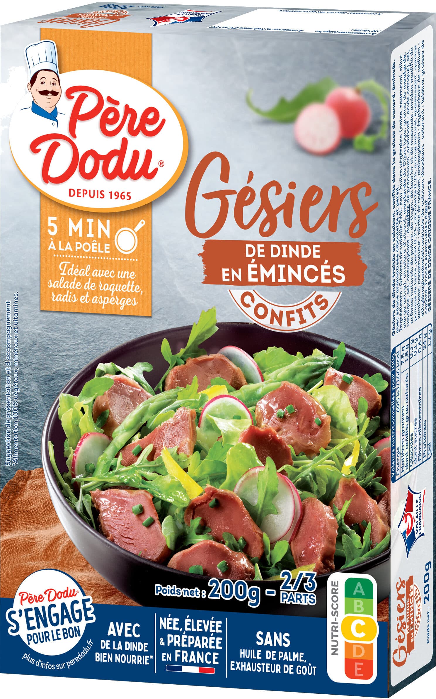 Douce france Gésiers émincés confits sauce ciboulette et persil packshot