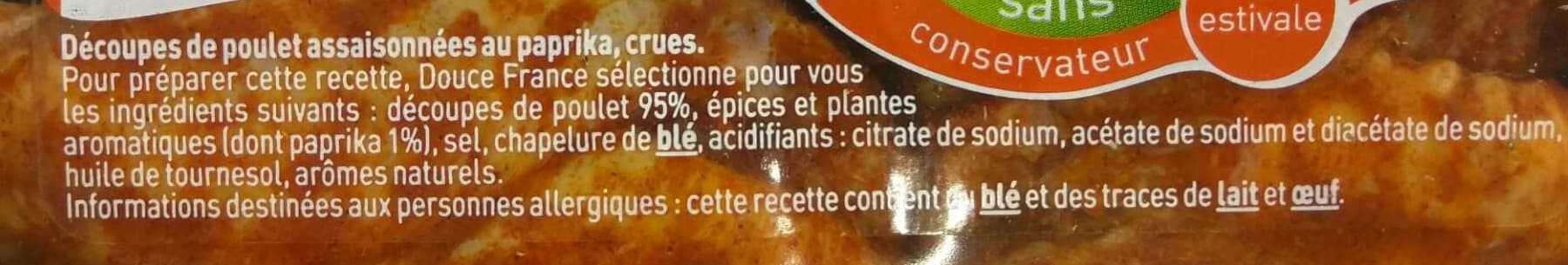 Douce France Découpes de Poulet au Paprika packshot