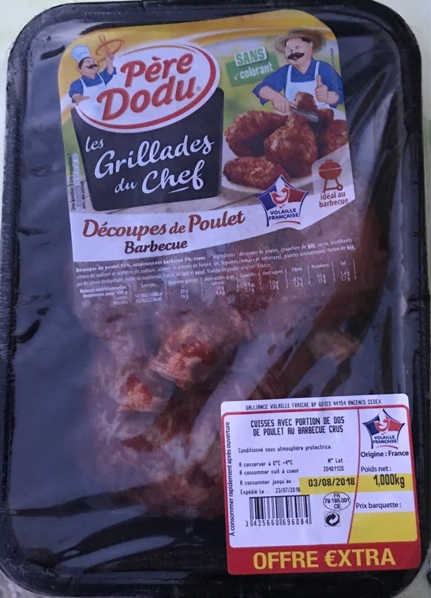 Père Dodu Decoupes de poulet barbecue packshot