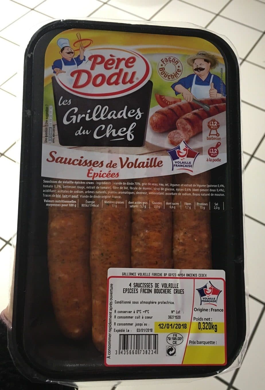 Père Dodu Saucisses de volaille épicées packshot
