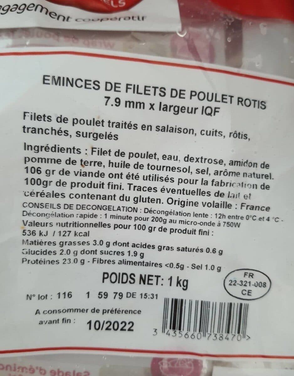 Open Food Facts Eminces de poulet rotis packshot