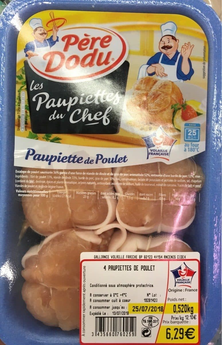 Père Dodu Les paupiettes du chef packshot