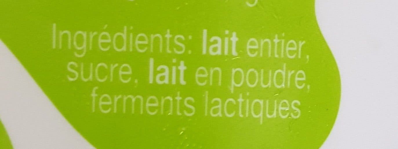 Open Food Facts Yaourt fermier nature sucré packshot