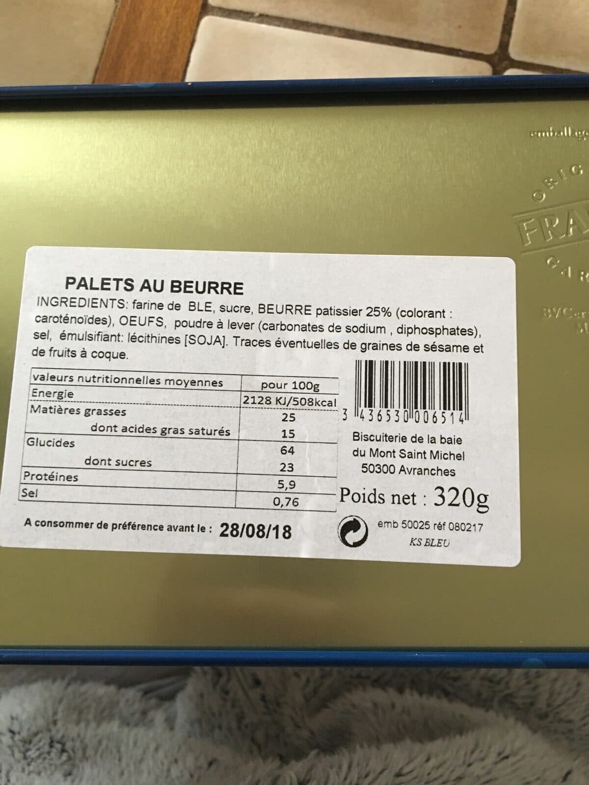 Open Food Facts Palets au beurre packshot