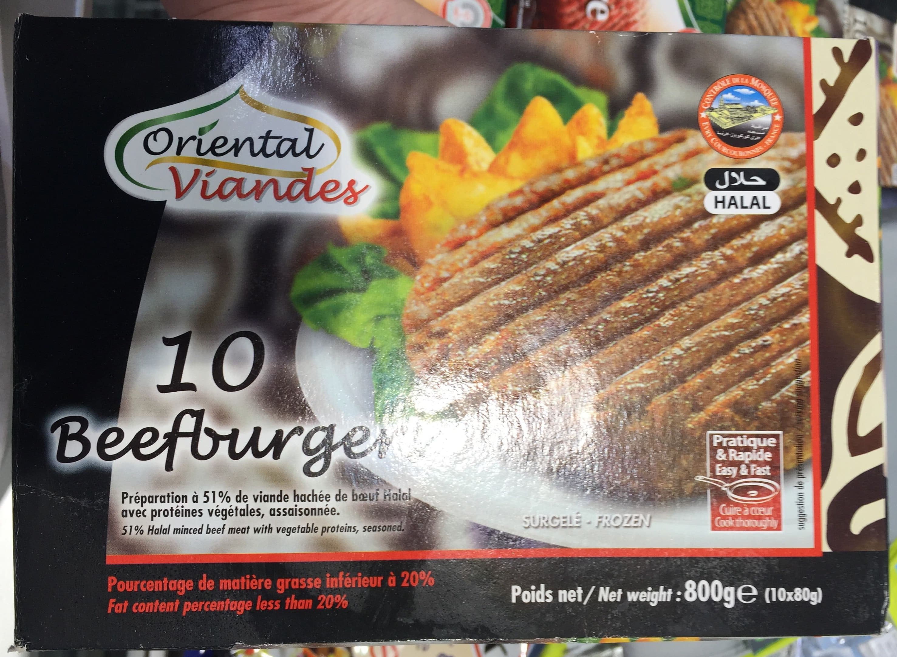Oriental Viandes 10 Beefburger packshot