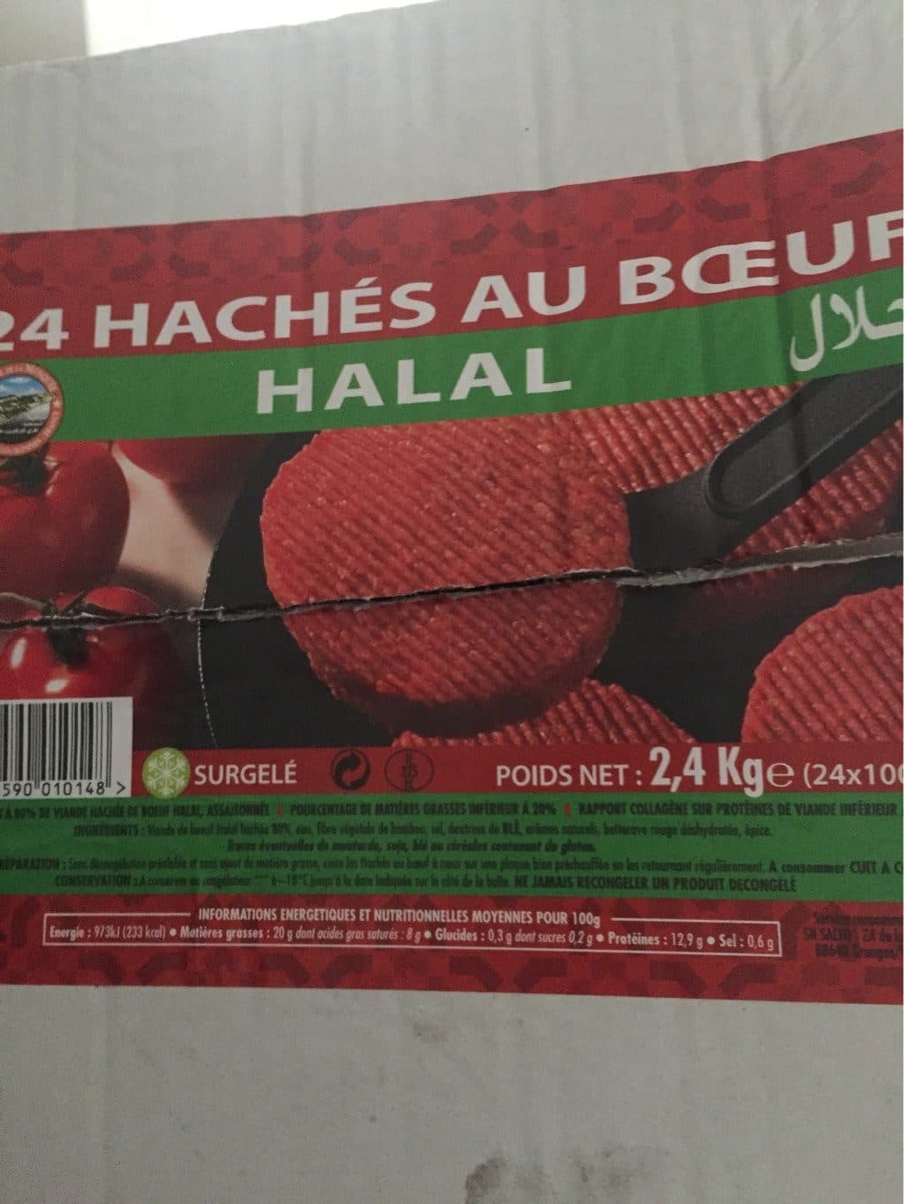 Surgelé Steak hache boeuf halal packshot