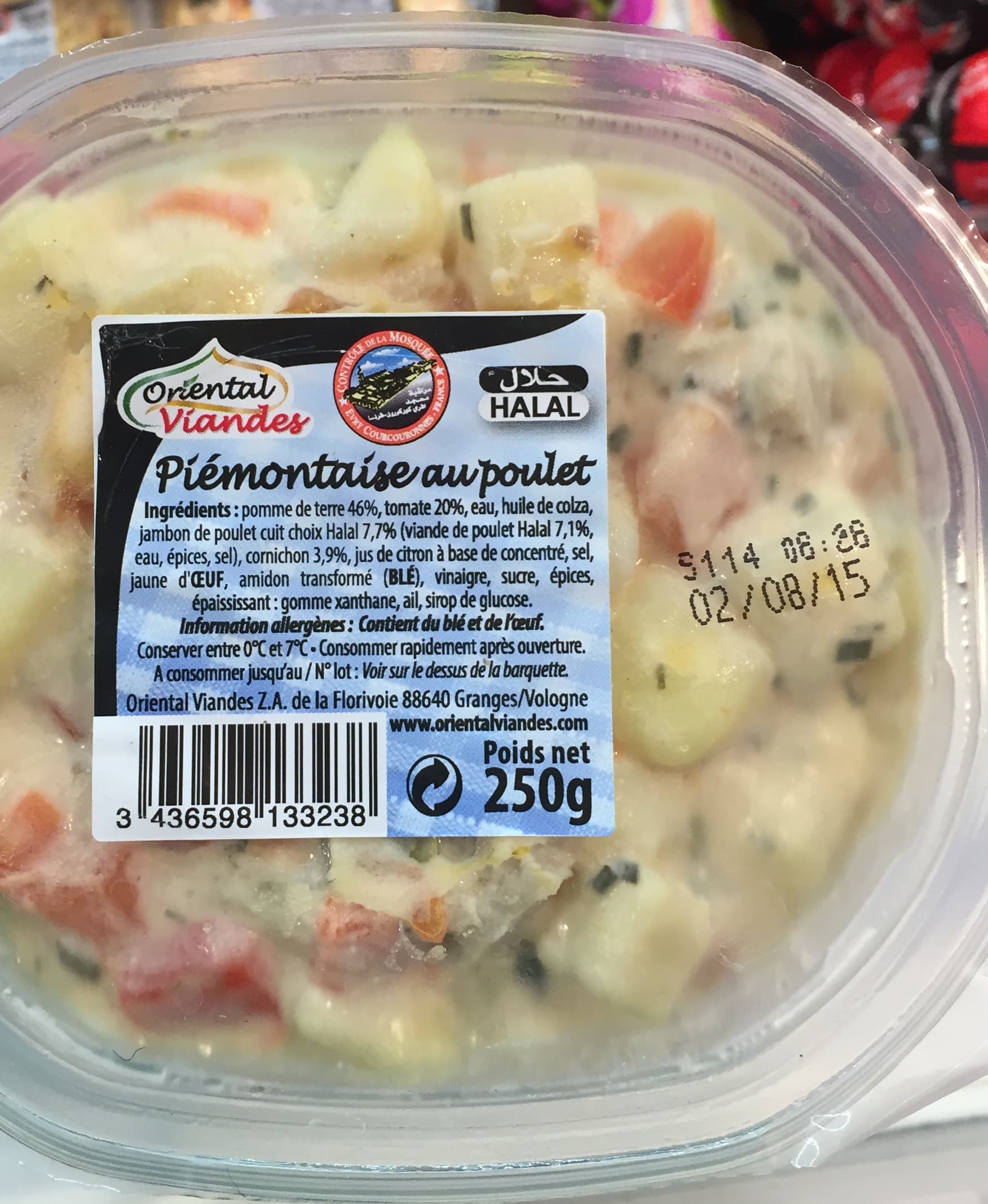 Oriental viandes Piémontaise au Poulet packshot
