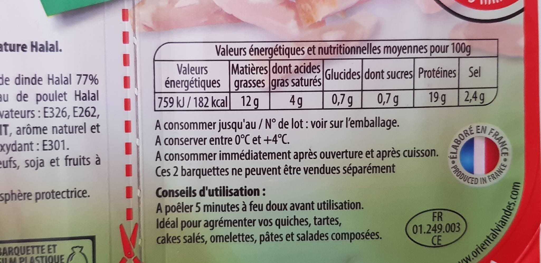 Oriental Viandes Lardons de volaille packshot