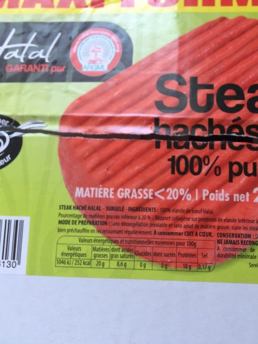 Open Food Facts Steaks hachés hallal packshot