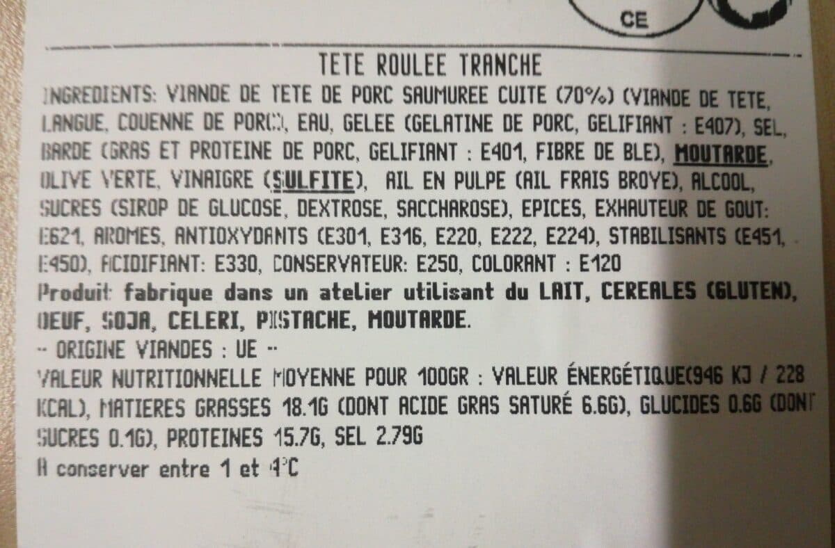 Open Food Facts Tête roulée tranche packshot