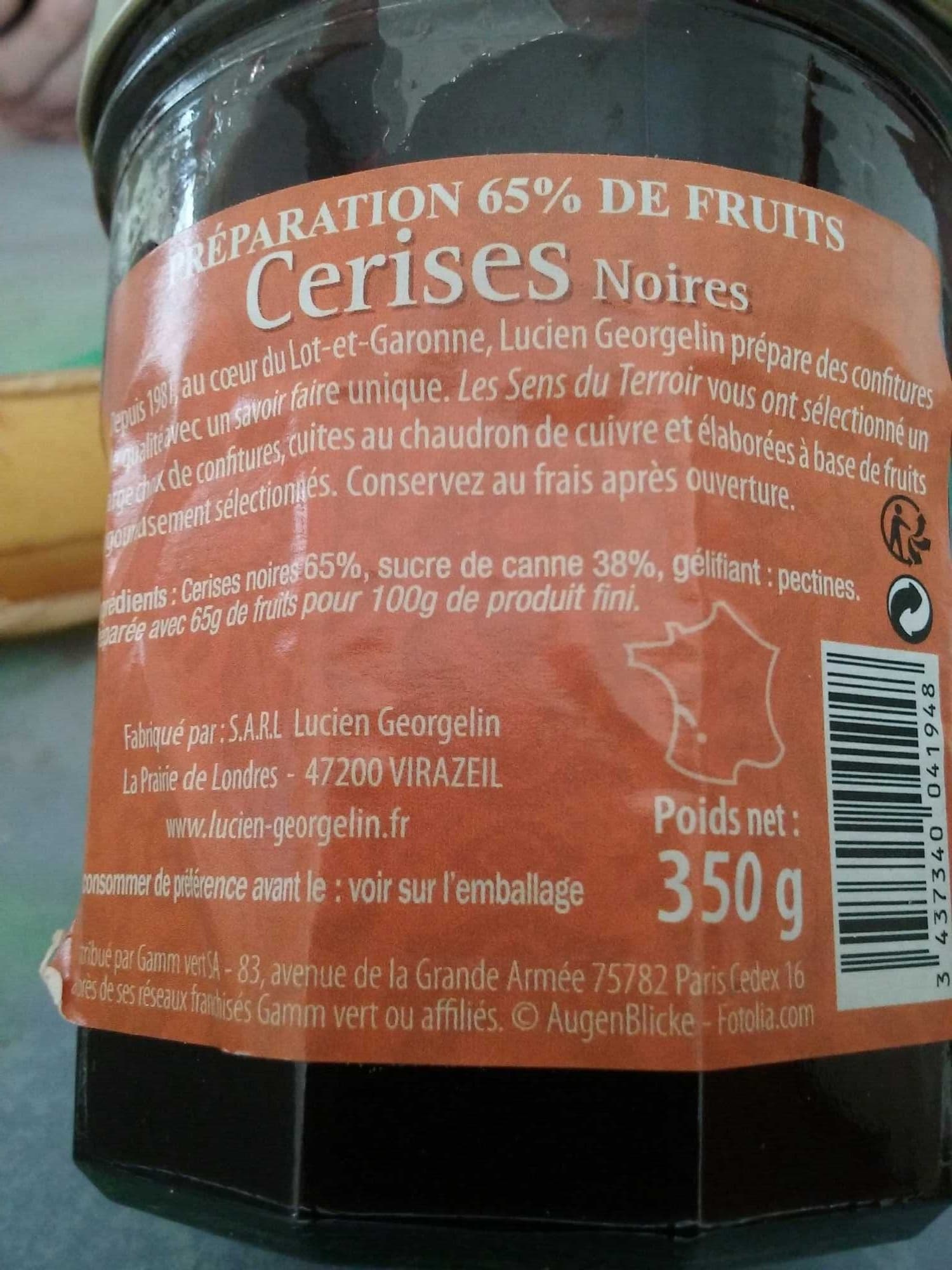 Les sens du terroir Cerises noires 65% de fruits packshot