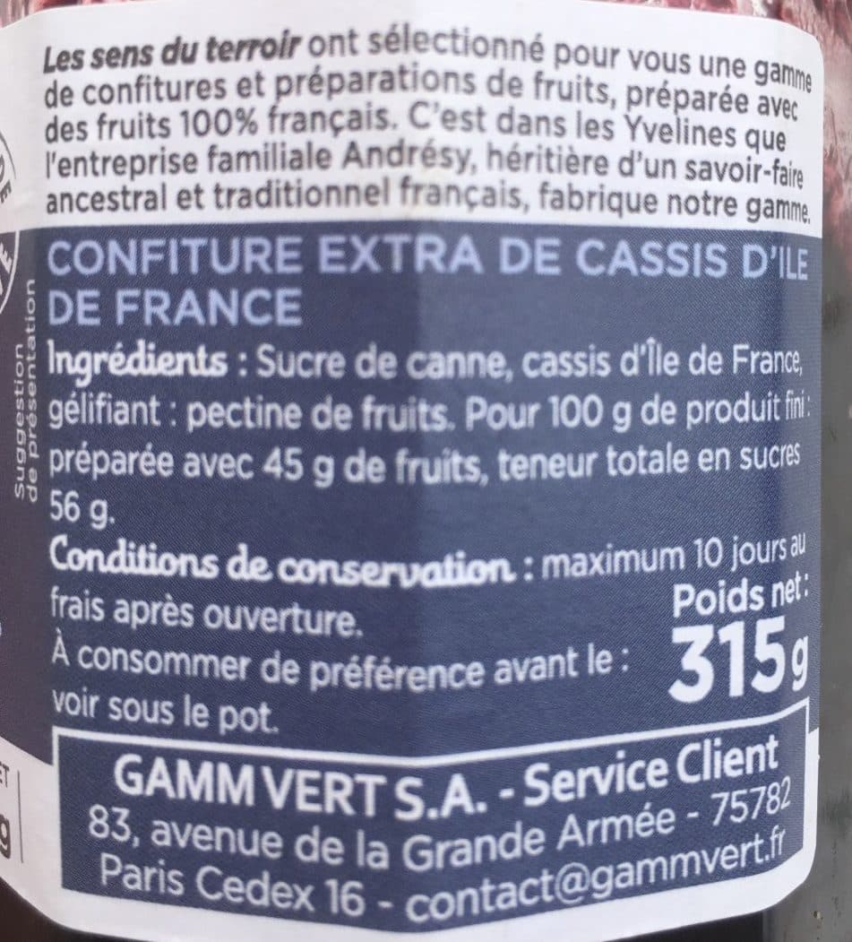 Les Sens du Terroir Nos cassis d'ile de france packshot