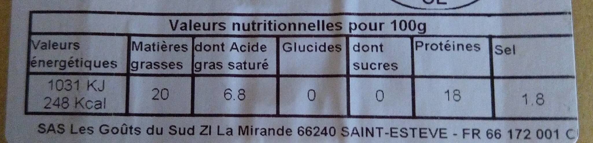 Open Food Facts Boudin Noir Catalan Goût Du Sud, x2 packshot