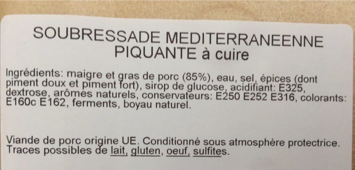 Open Food Facts Soubressade piquante packshot