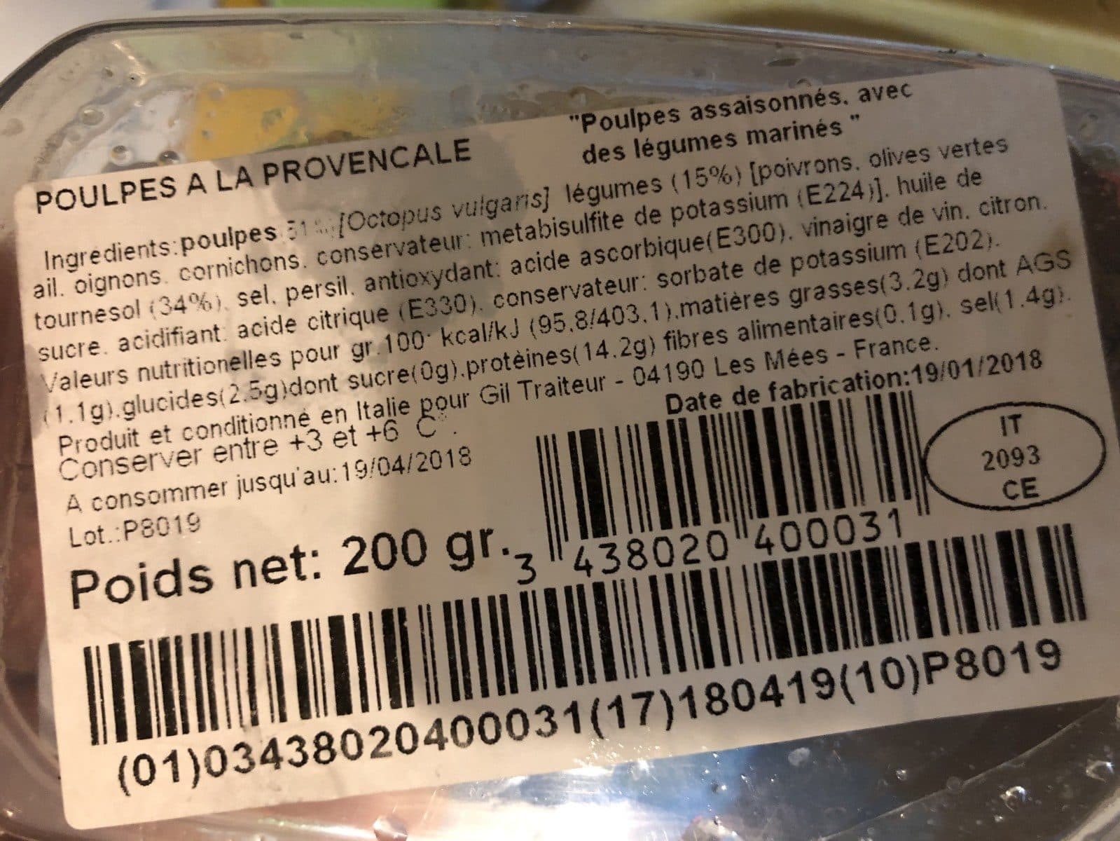 Open Food Facts Poulpe a la Provencale packshot