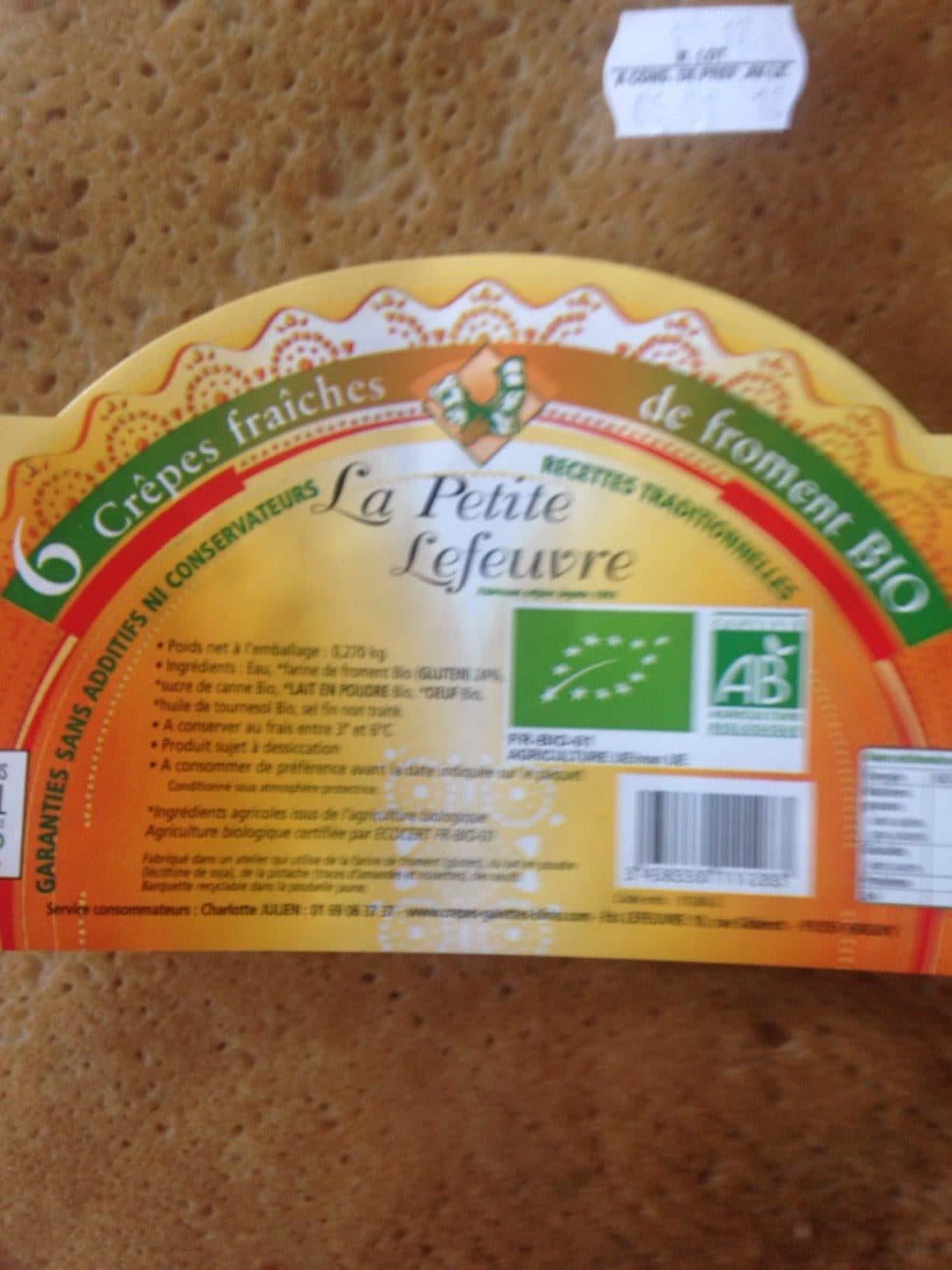 La Petite Lefeuvre Crêpes Fraîches de Froment Bio packshot