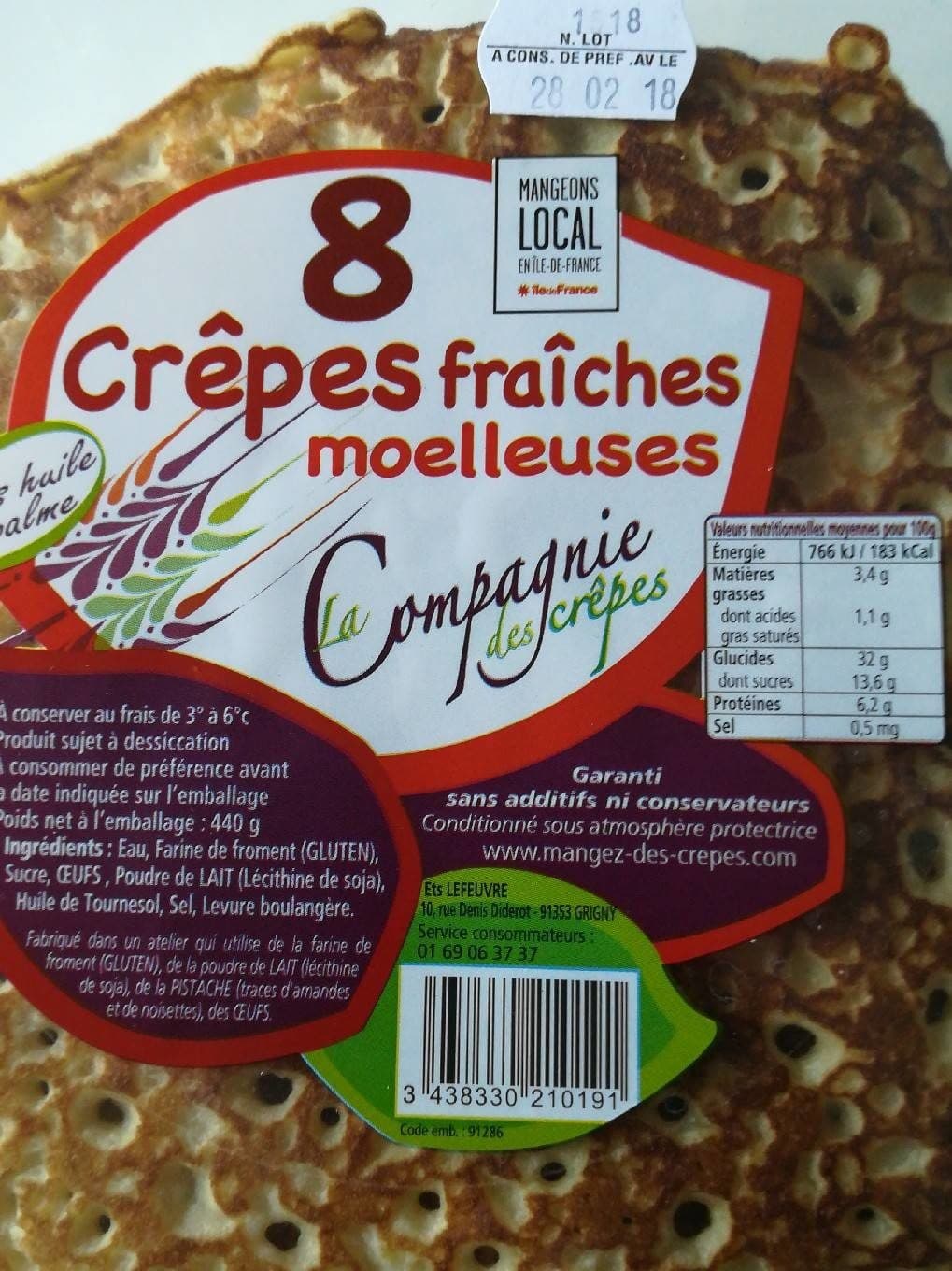 La Compagnie des Crêpes 8 Crêpes fraîches moelleuses packshot