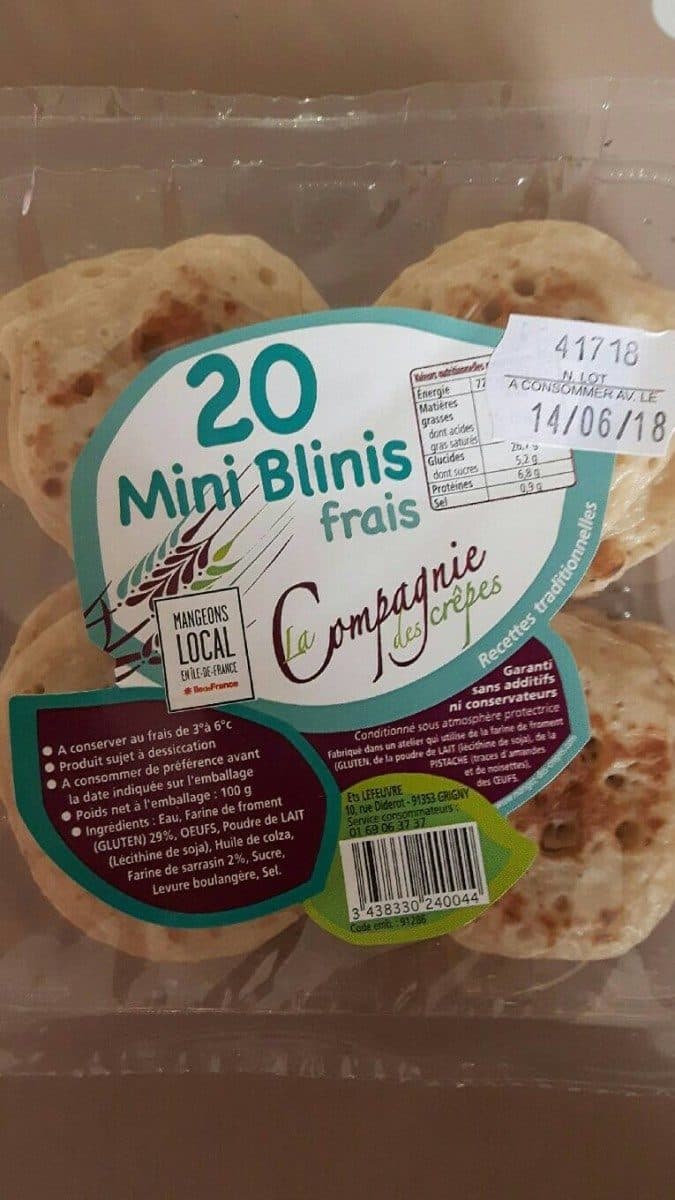 Open Food Facts Minis blinis frais au sarrasin x20 100g packshot