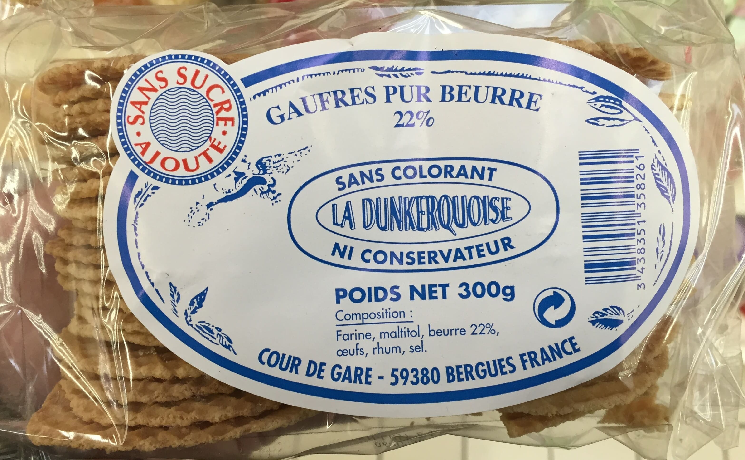 La Dunkerquoise Gaufres Pur Beurre 22% packshot