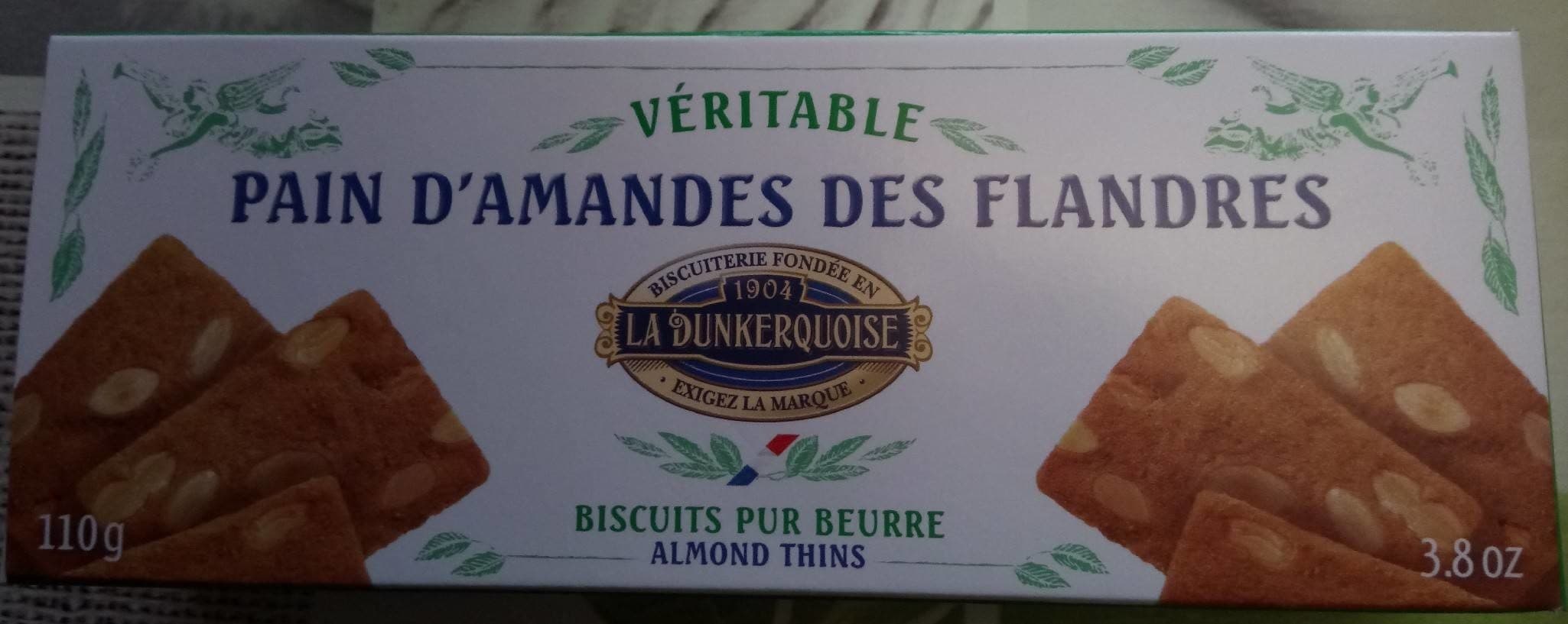 La dunkerquoise Pain d'amande des Flandre pur beurre , 110G packshot