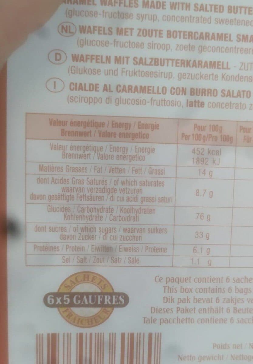 La Dunkerquoise Gaufres Fines pur beurre caramel au beurre salé packshot