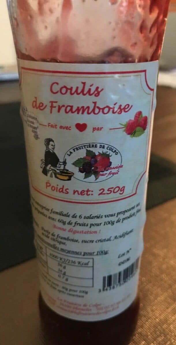 La Fruitière de Colpo Coulis de framboise packshot
