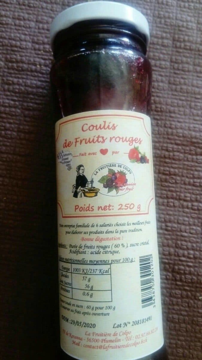 La Fruitière de Colpo Coulis de fruits rouges packshot