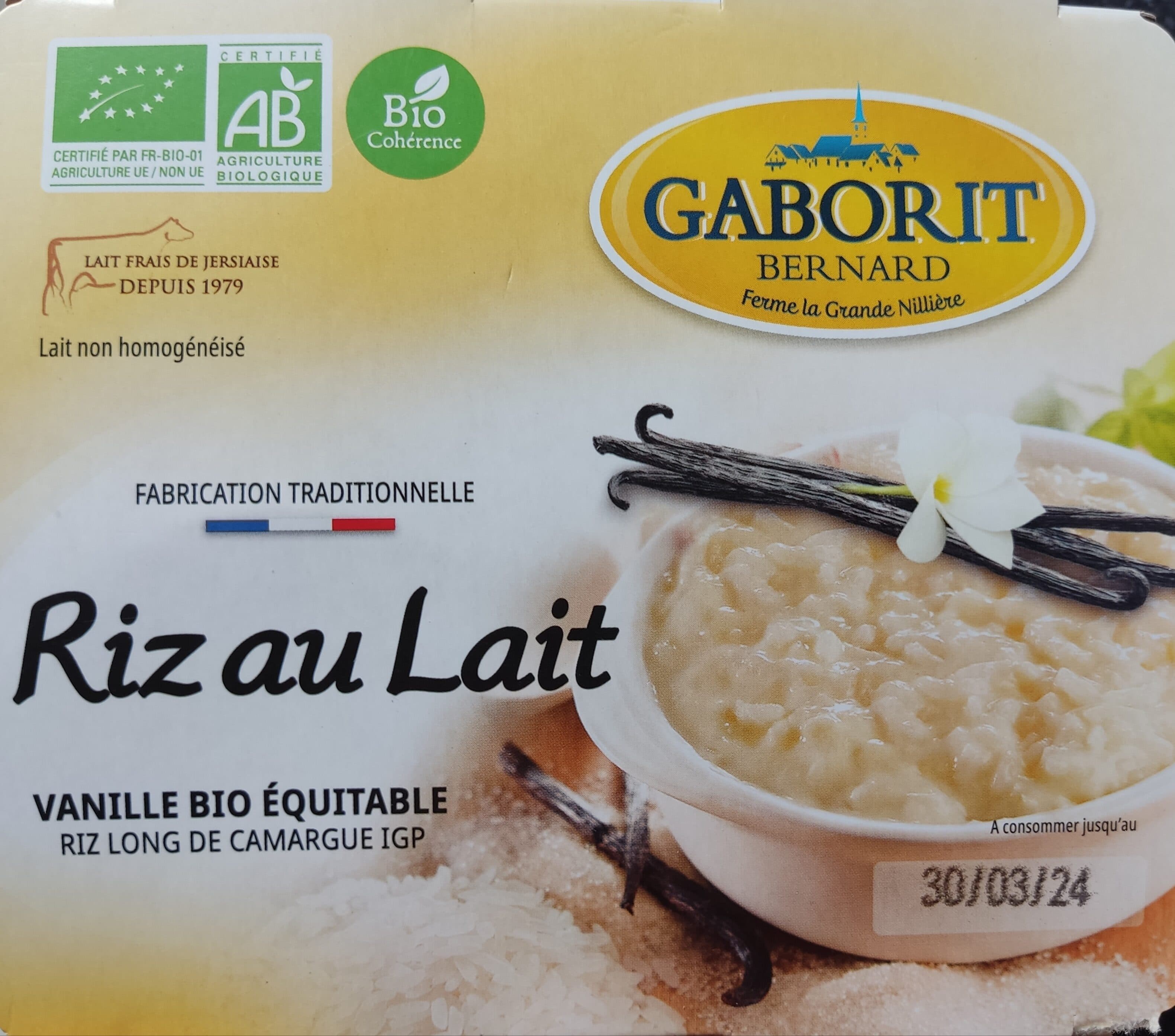 GABORIT BERNARD Riz au lait tradition packshot