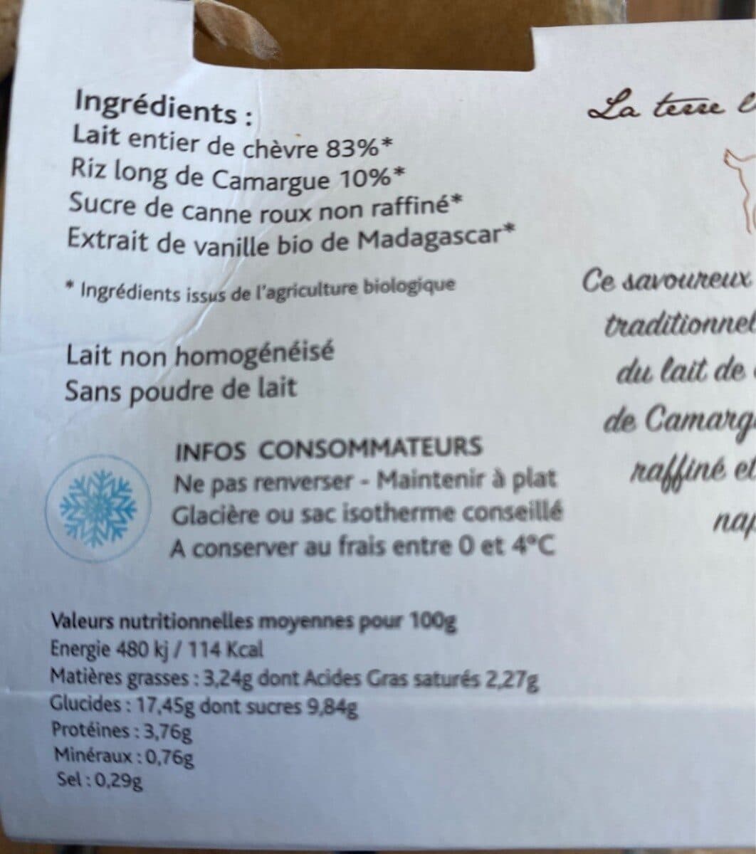 Bernard Gaborit 2 X 125G Riz Au Lait Chevre packshot