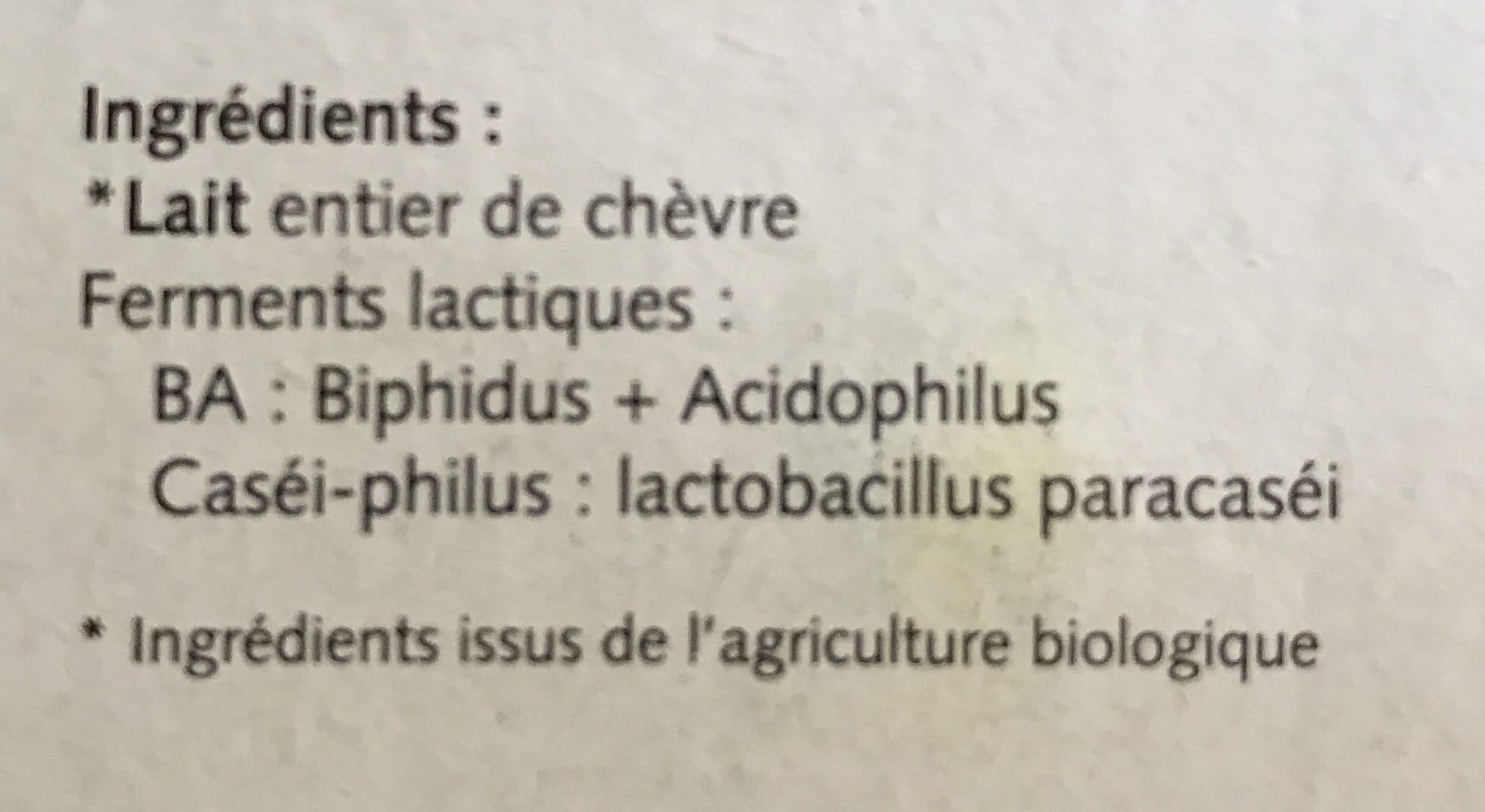 Bernard Gaborit Yaourt Lait De Chevre Fermente Au Casei-philus packshot