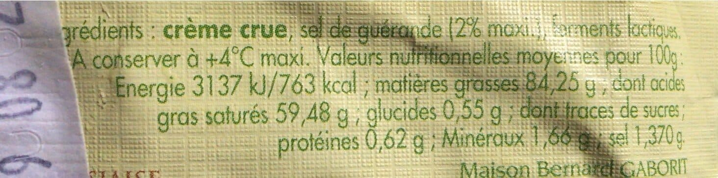 Bernard gaborit Beurre cru de vache Jersiaise demi-sel bio packshot