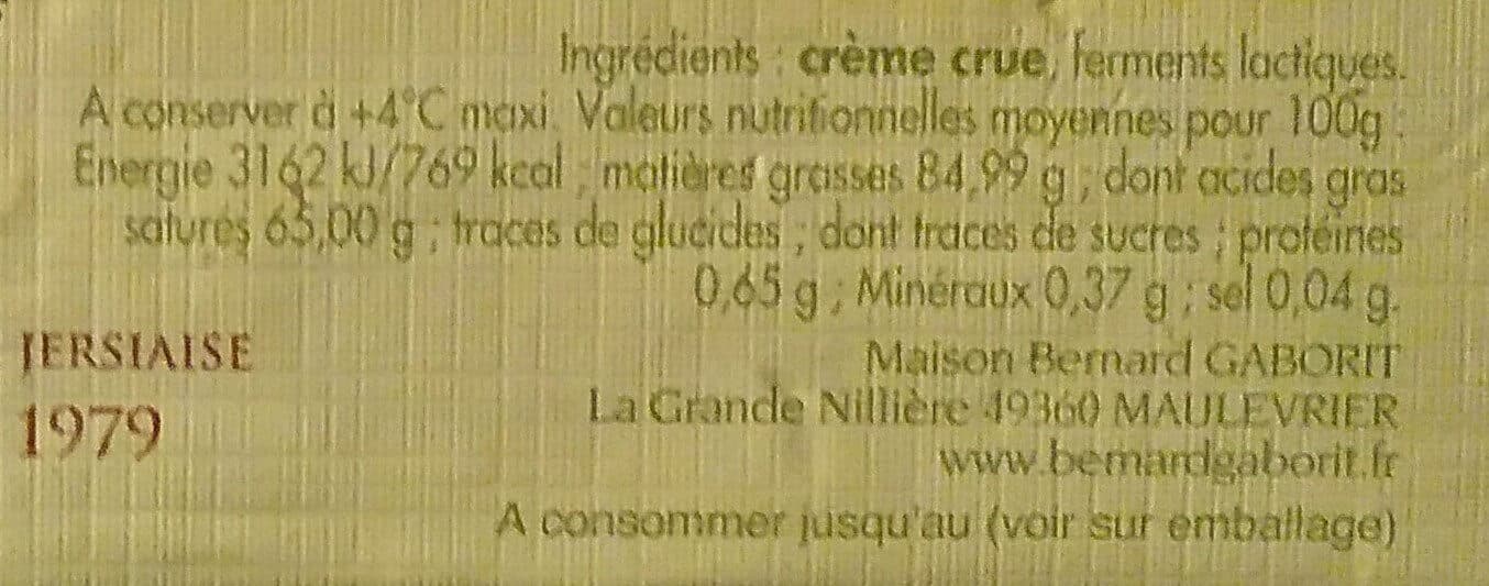 Bernard gaborit Beurre cru de vache jersiaise packshot