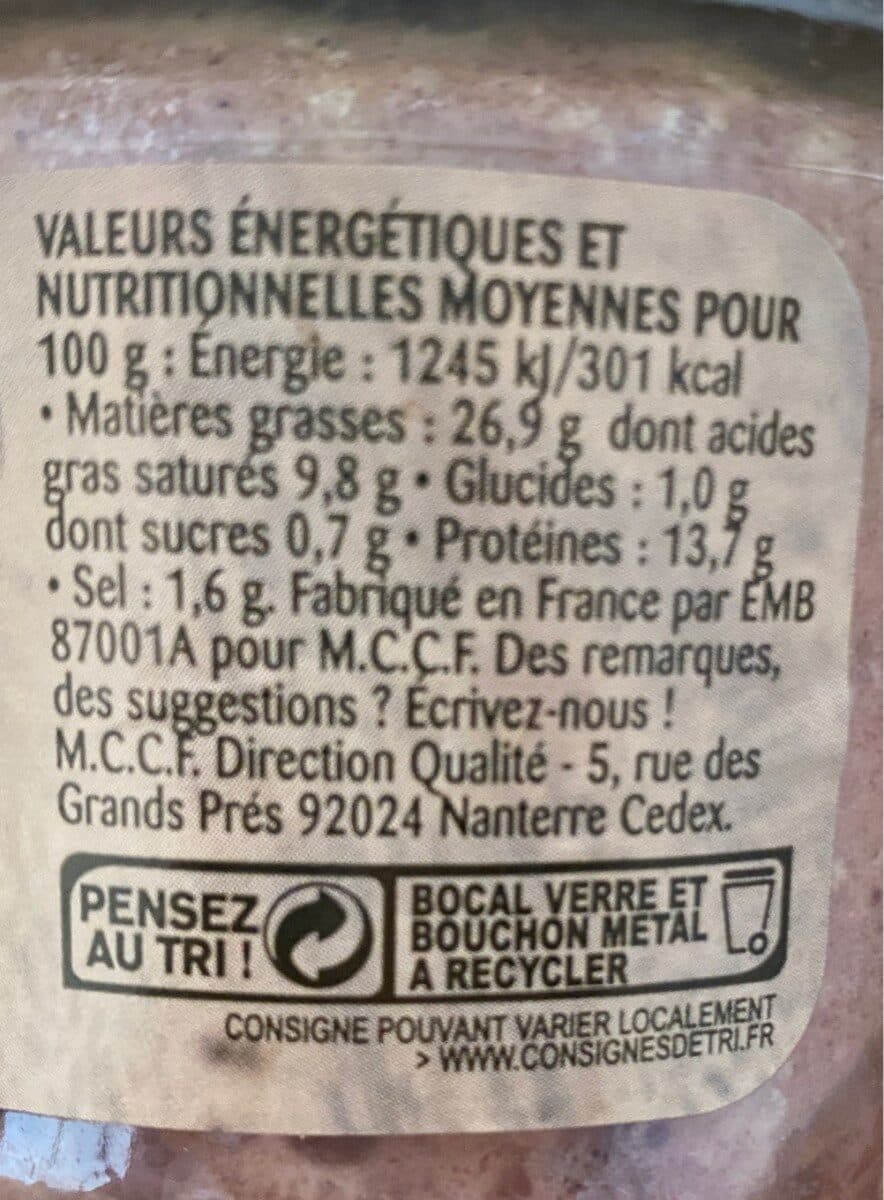 Rochambeau Terrine de canard au poivre vert packshot