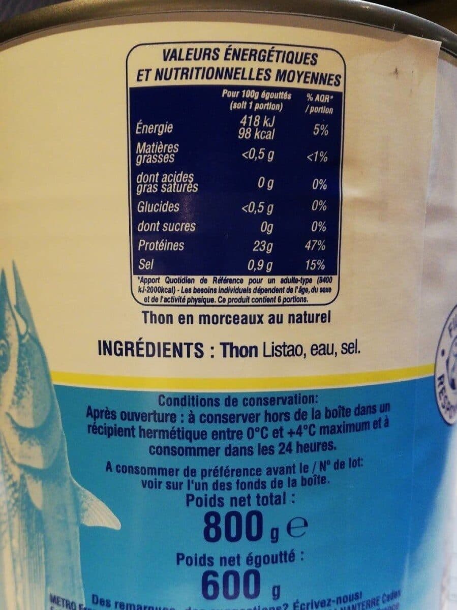 Ketadennec Thon en morceaux au naturel packshot
