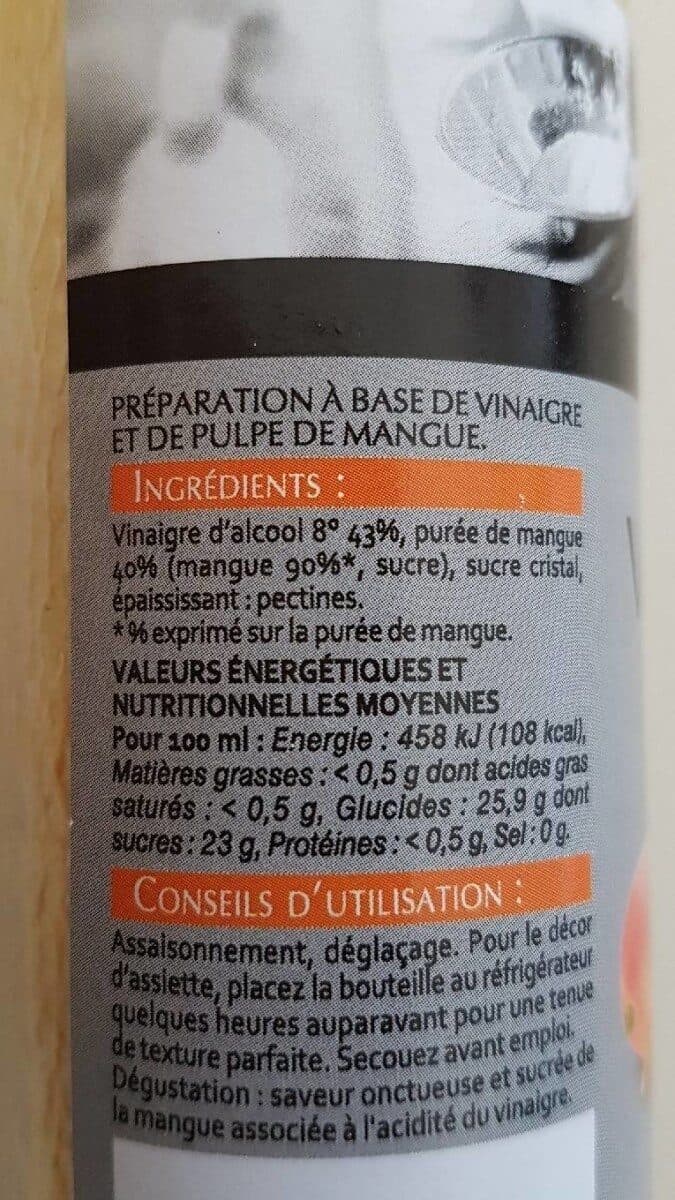 Horeca Vinaigre de pulpe de mangue packshot