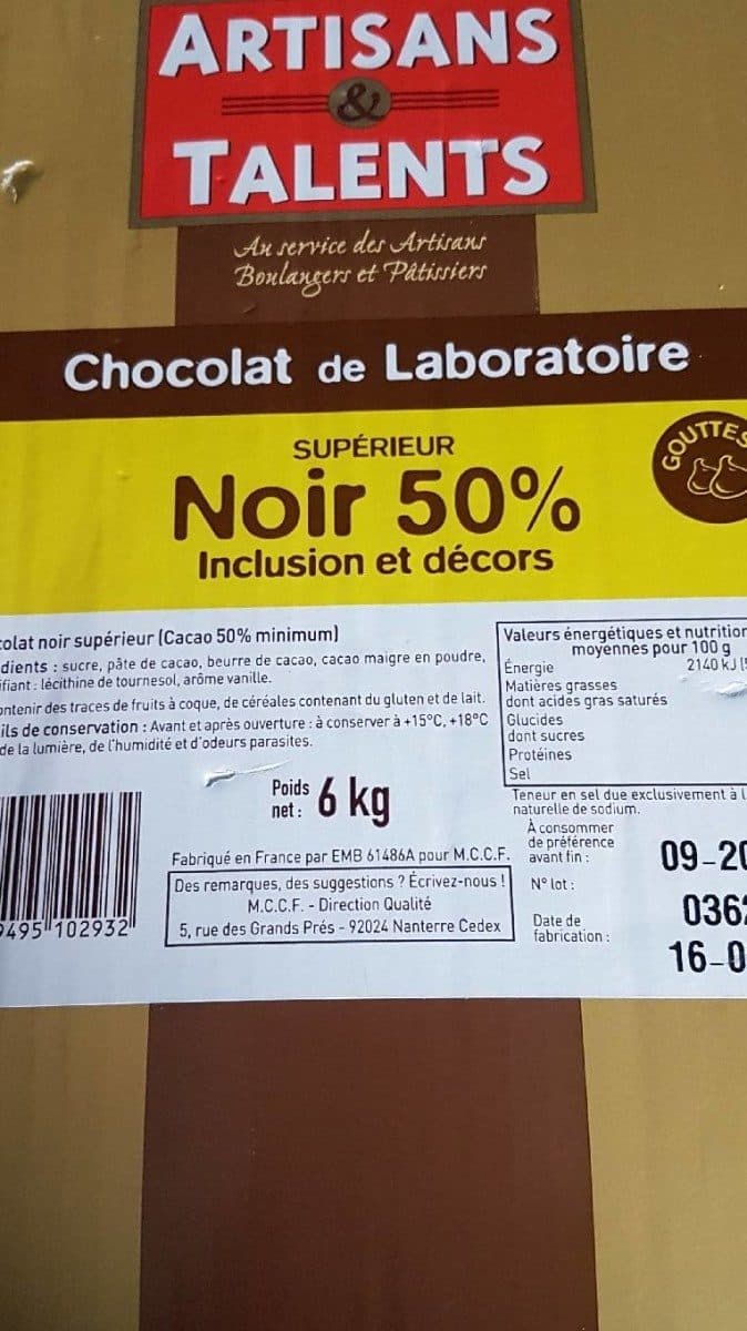 Artisans & Talents Chocolat Noir - 50% Cacao packshot