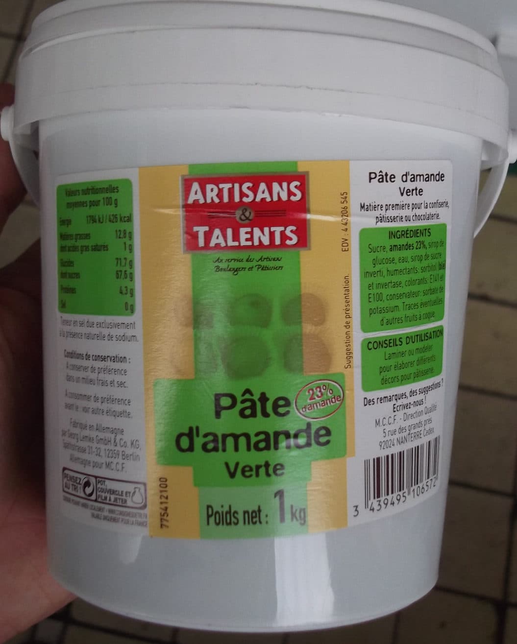 Artisans & Talents Pâte d'amande verte packshot