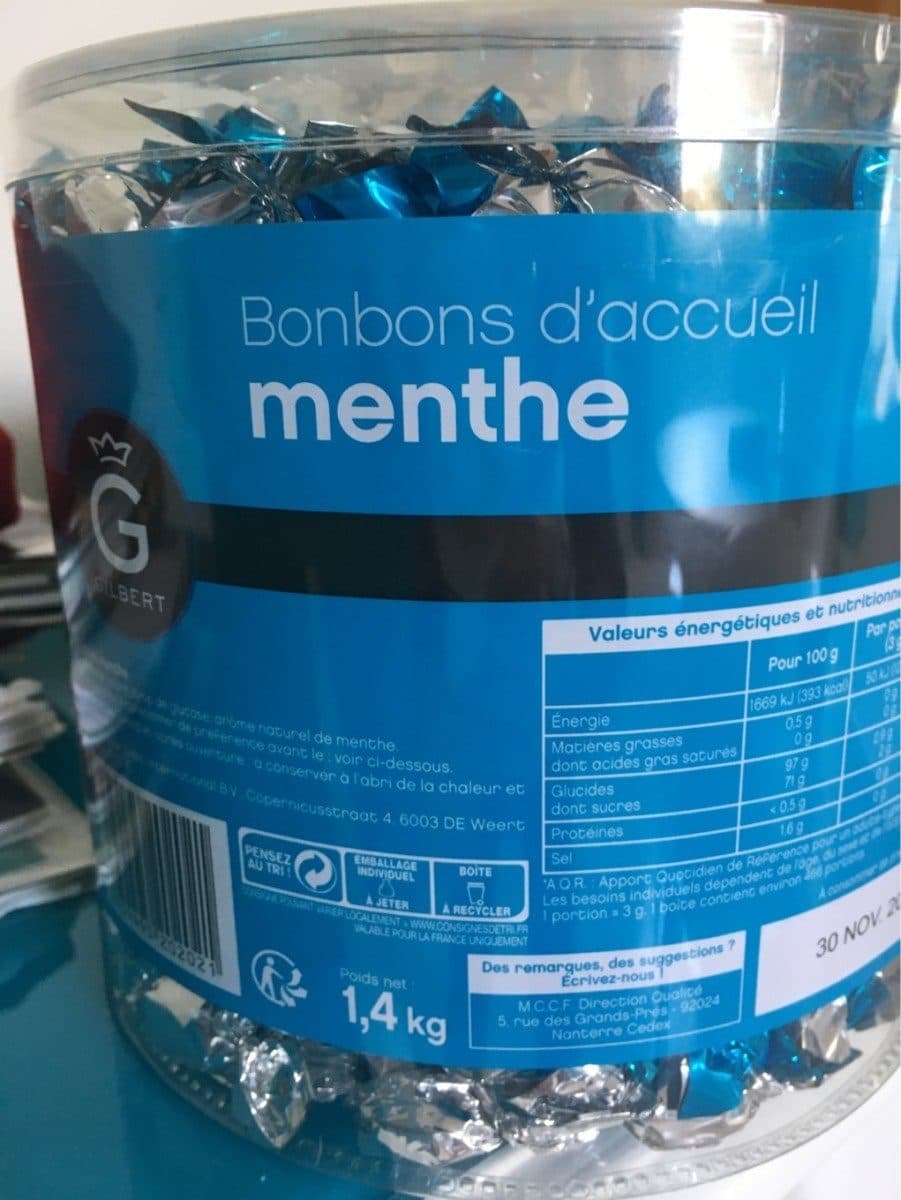 Gilbert Collectivités: Bonbons D Accueil Menthe packshot