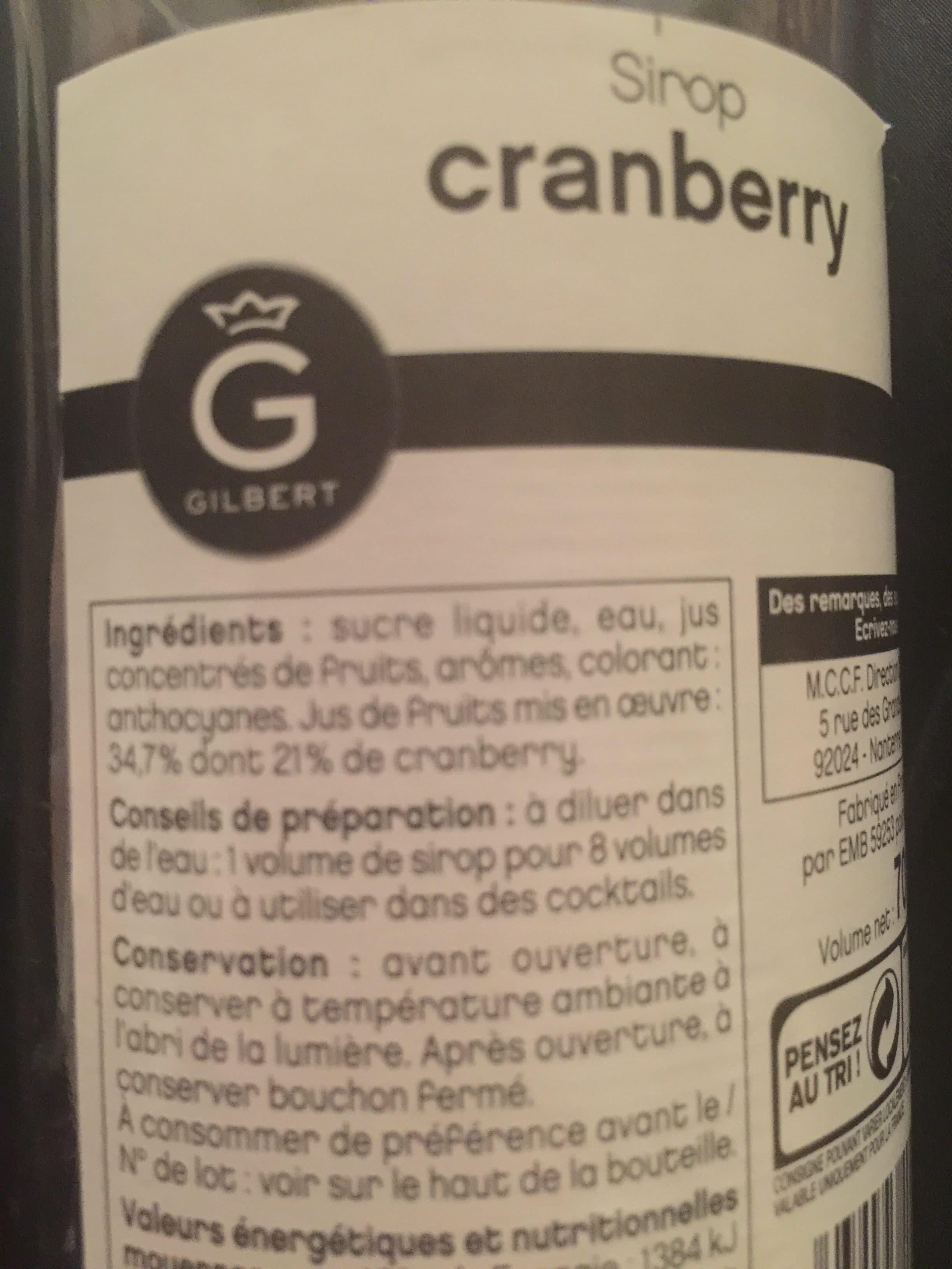 Gilbert Cranberry packshot