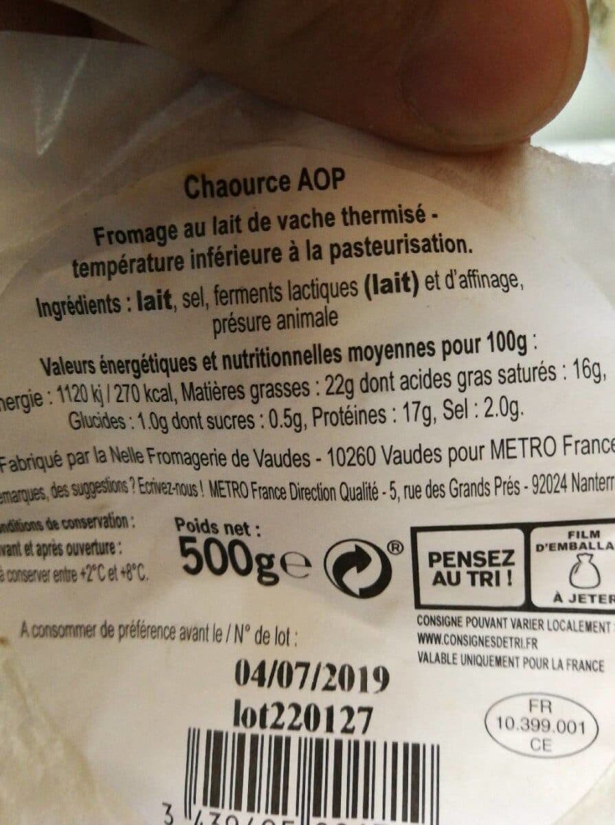 La Maison du Fromage CHAOURCE AOP packshot