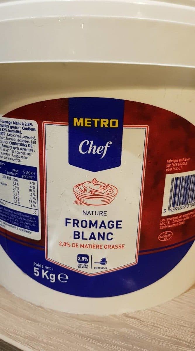Metro Fromage Blanc 2,8 de matière grasse packshot