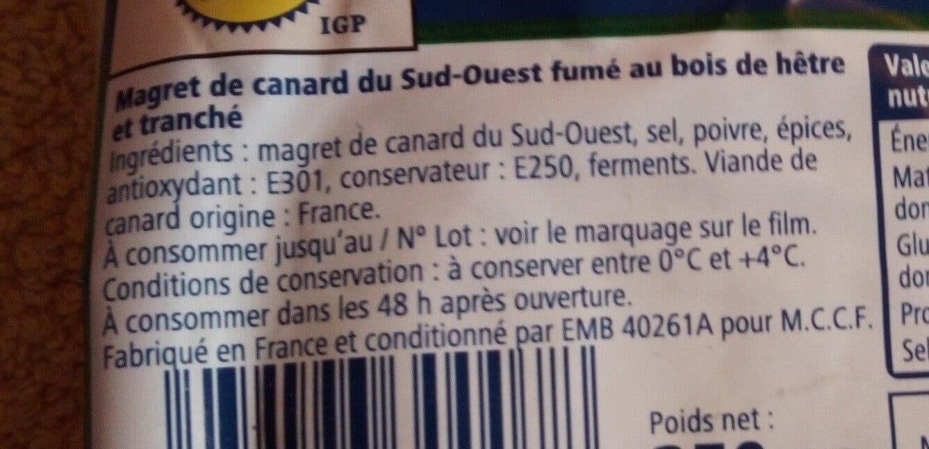 Metro Magret de canard fumé packshot