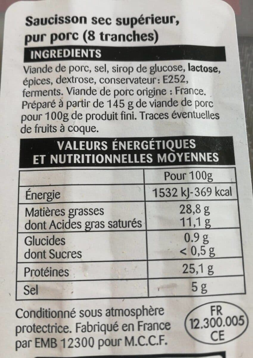 Rochambeau Saucisson Sec 8 Tranche packshot