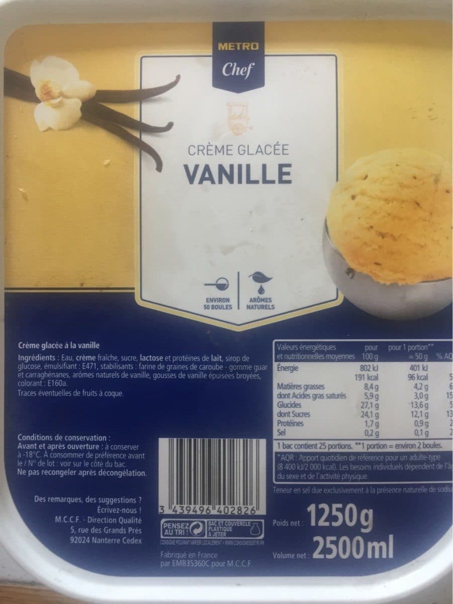 Metro Crème Glacée Vanille packshot