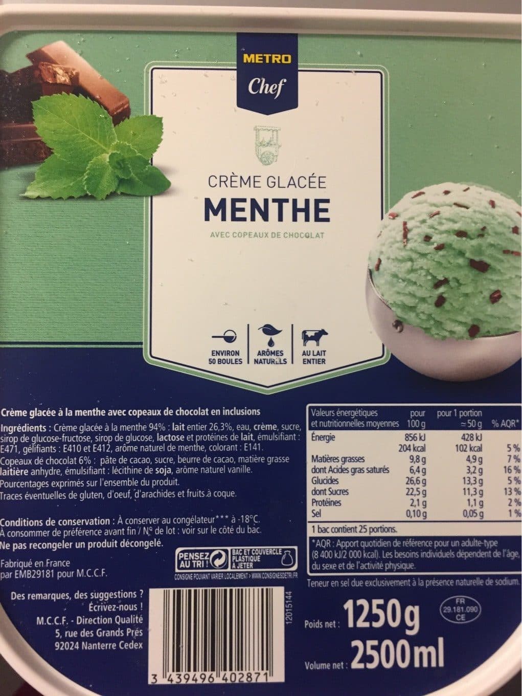 Metro Crème glacée menthe packshot